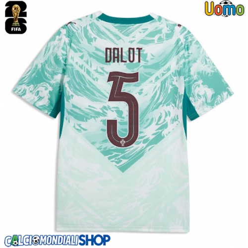Maglie da calcio Portogallo Diogo Dalot #5 Seconda Maglia Mondiali 2026  Manica Corta